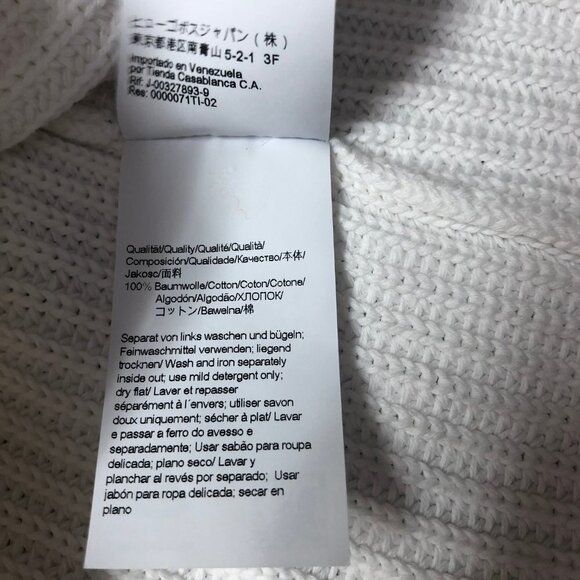 HUGO Shailey White Pullover Knit Ribbed Crew Neck Sweater Size Medium - Picture 5 of 13